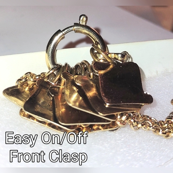 The Ten Commandments Gold Scrolls Charms Necklace - Picture 6 of 16